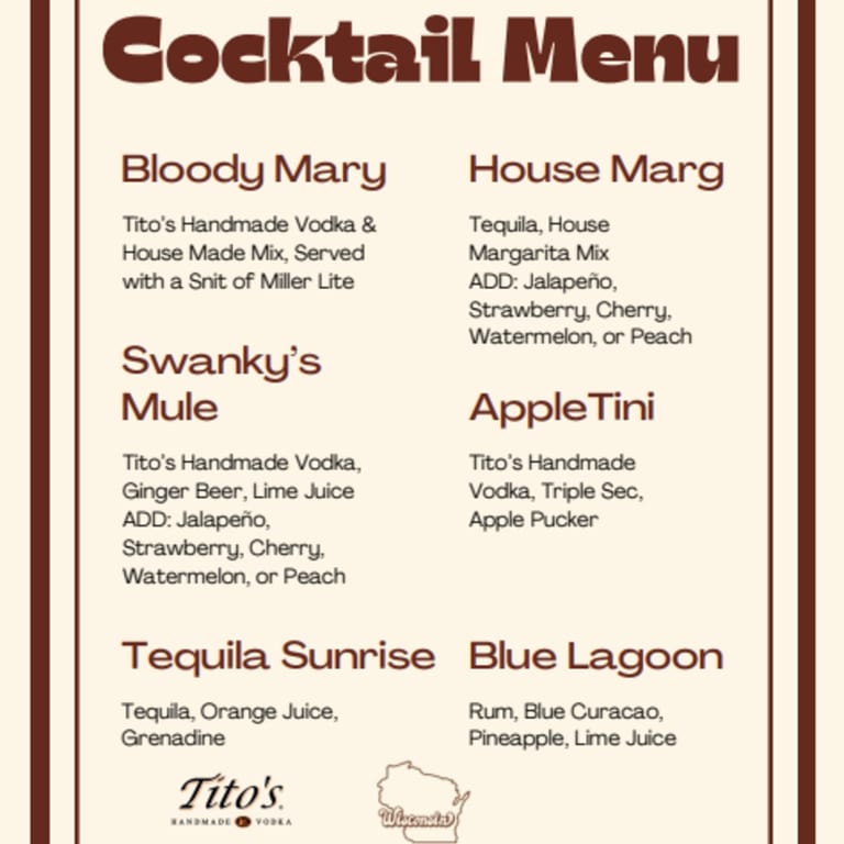 Just Some of Our Featured Cocktails! 
